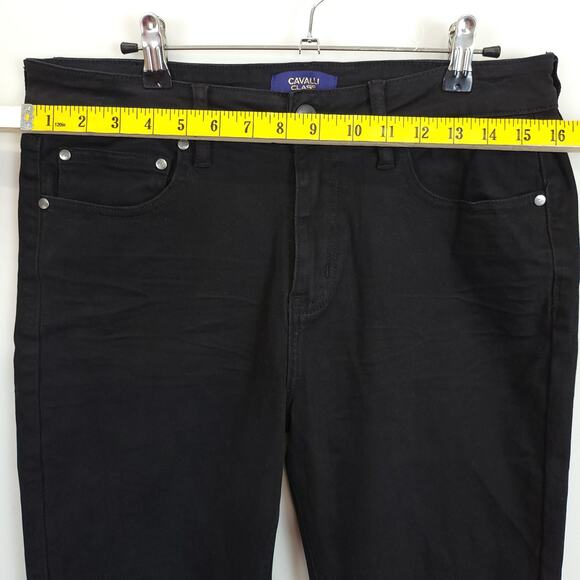 Cavalli Class Ultra Slim Ankle Back Jeans Rip Mid Rise Women 30 Pants Grunge - Picture 8 of 15